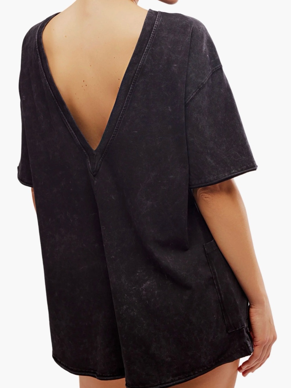 FP Movement by Free People Hot Shot Tee Romper Washed Black - Picture 3 of 12
